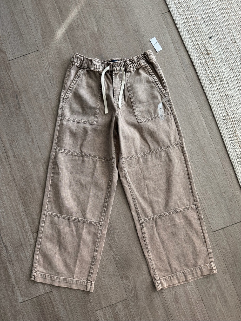 GAP High Rise Pull-On Wide-Leg Utility Jeans